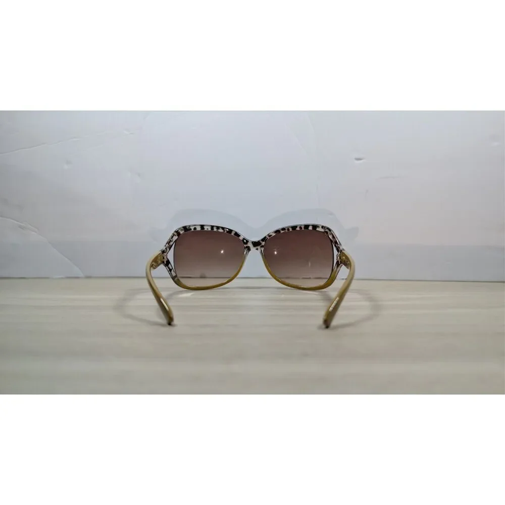 Oversized Leopard Print Glam Sunglasses Brown Gradient Lens